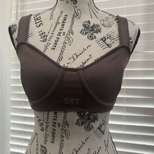 SET Active Chocolate Ribbed Bralette